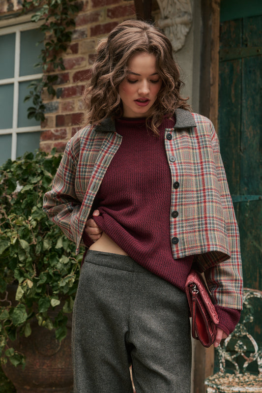 CAMILLA KNIT - BERRY/ CHARC