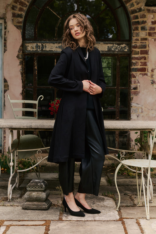 MEGAN COAT - BLACK PONTE
