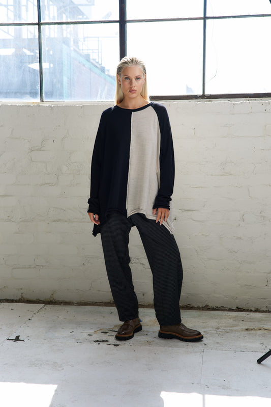 Mackenzie Knit - Black/Wheat