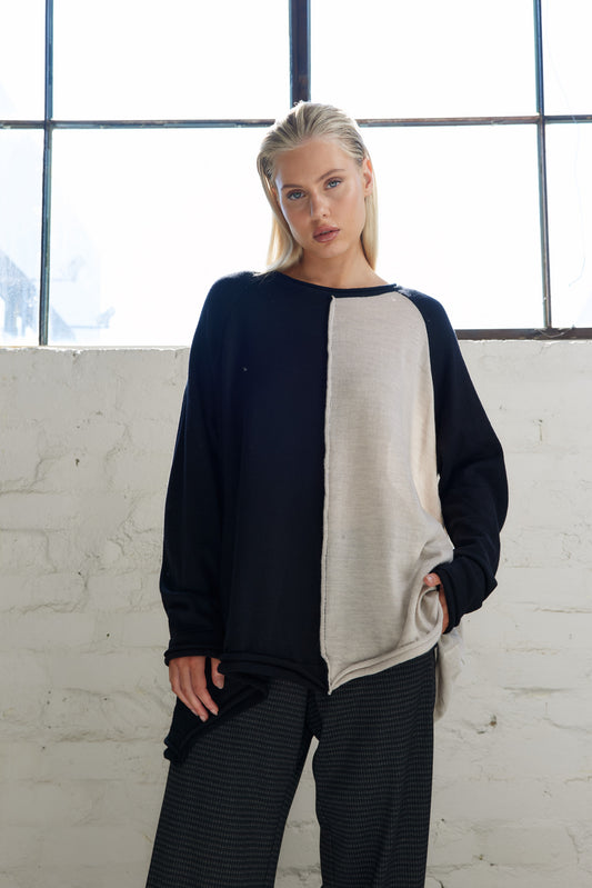 Mackenzie Knit - Black/Wheat