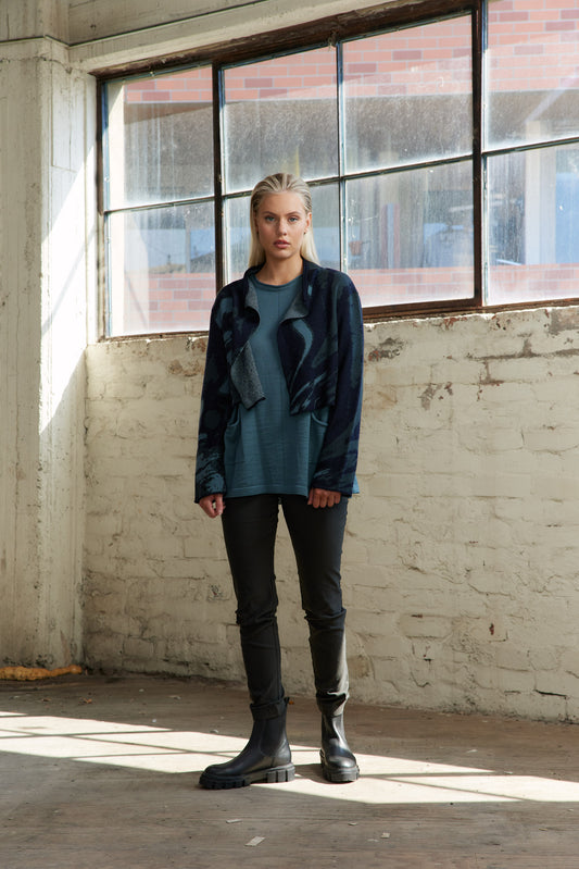 Demi Knit Jacket - Ocean