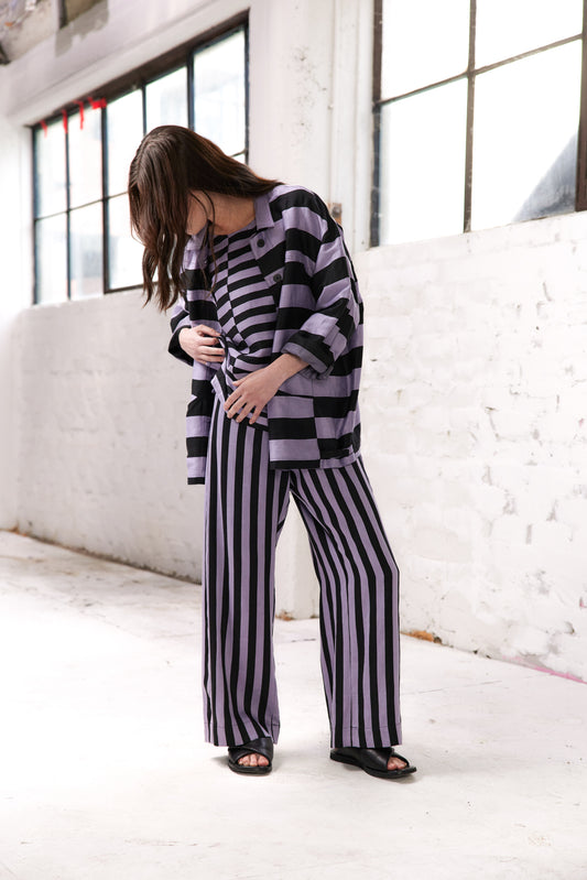 Ines Jacket - Lavender Stripe