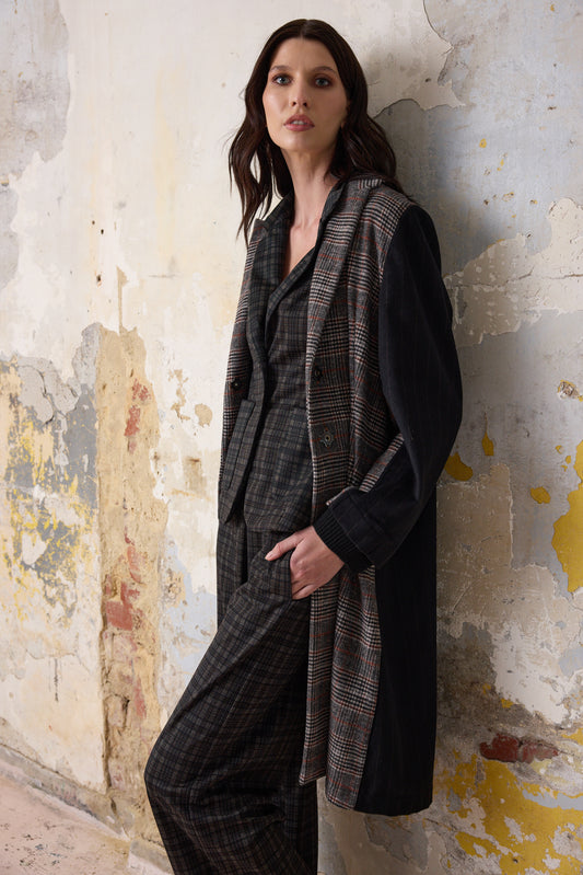 Kama Coat - Choc Check