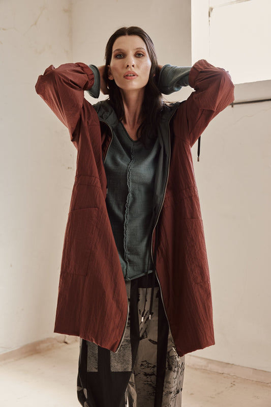 Celine Anorak - Brick/Teal