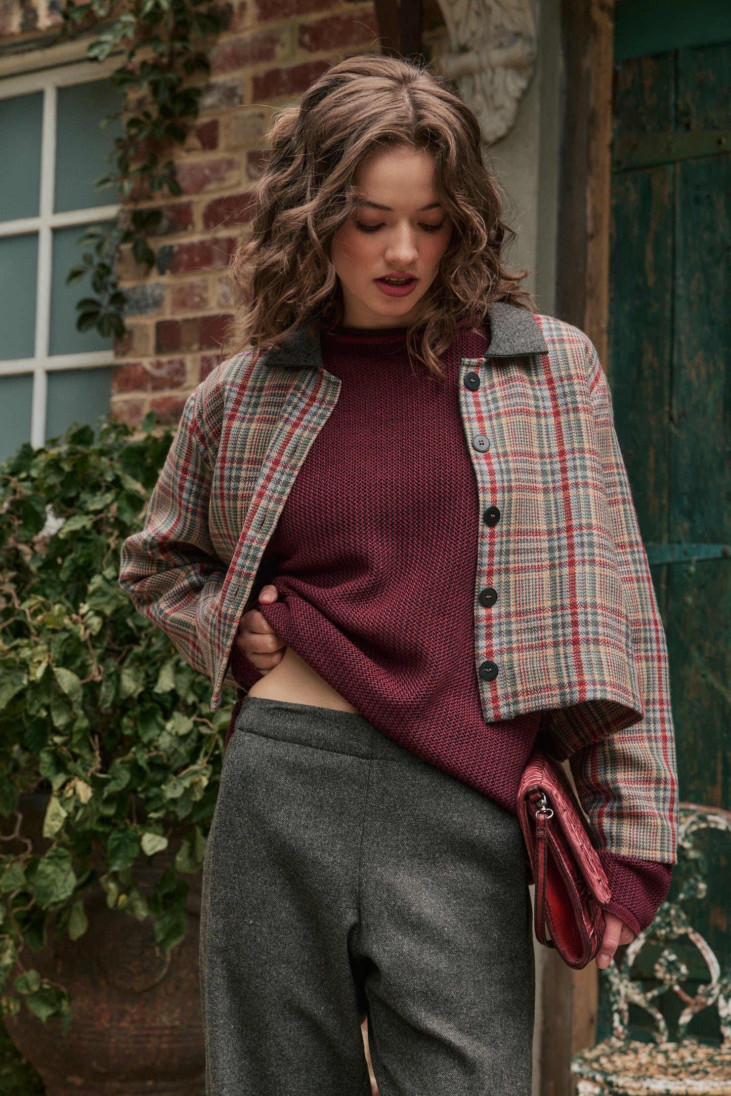 CAMILLA KNIT - BERRY/ CHARC