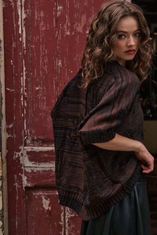 NADIA VEST - CHOC/BLACK