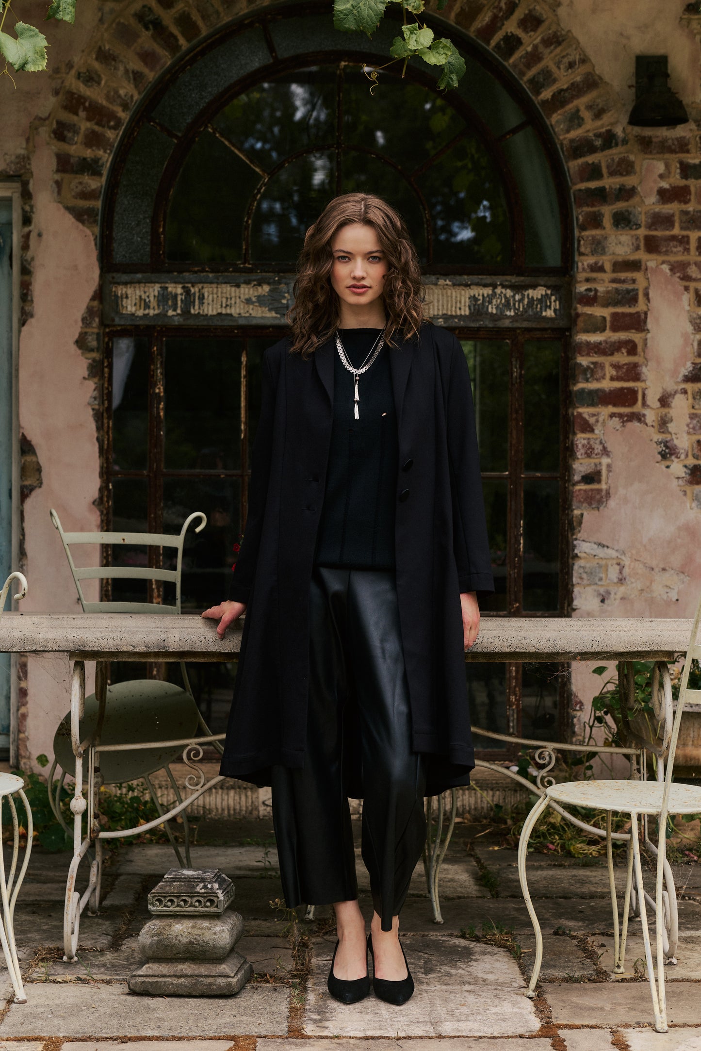 MEGAN COAT - BLACK PONTE