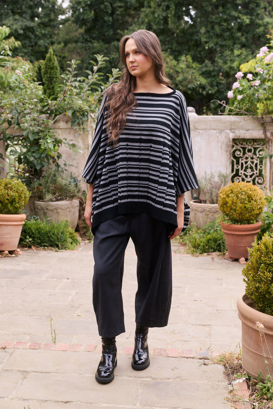 TRENT PANT - CHARCOAL PINSTRIPE