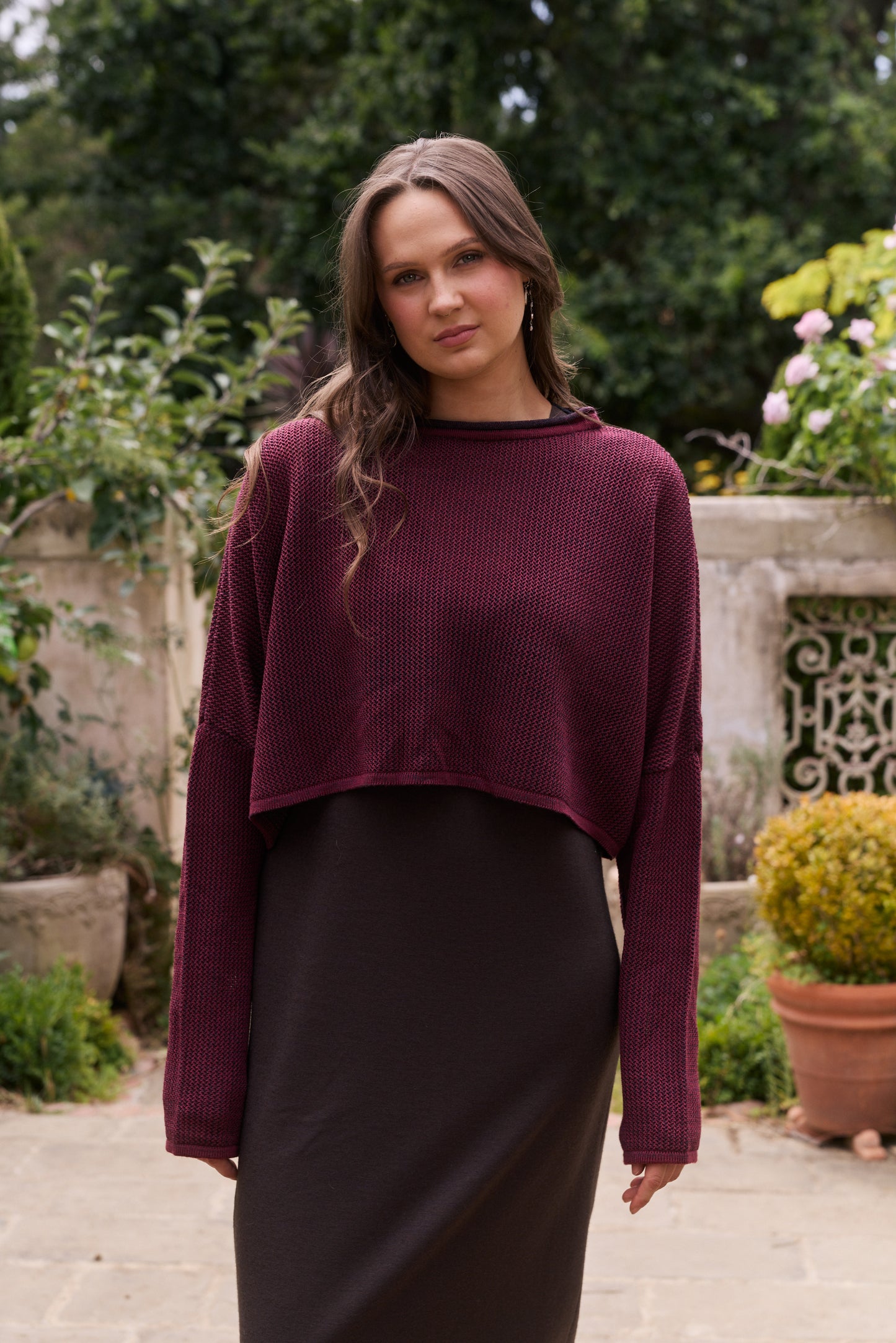 SORAYA KNIT - BERRY/ CHARC