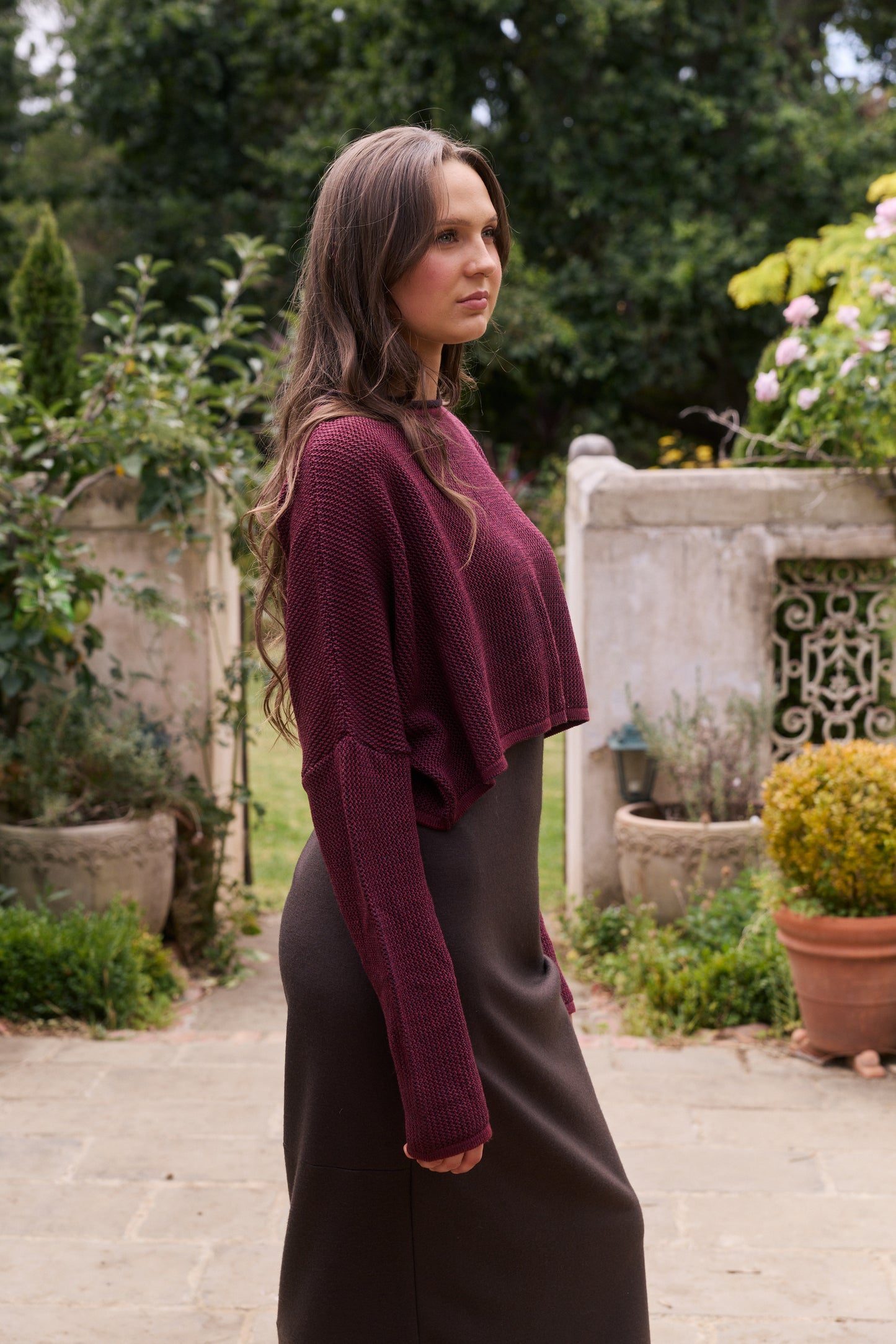 SORAYA KNIT - BERRY/ CHARC