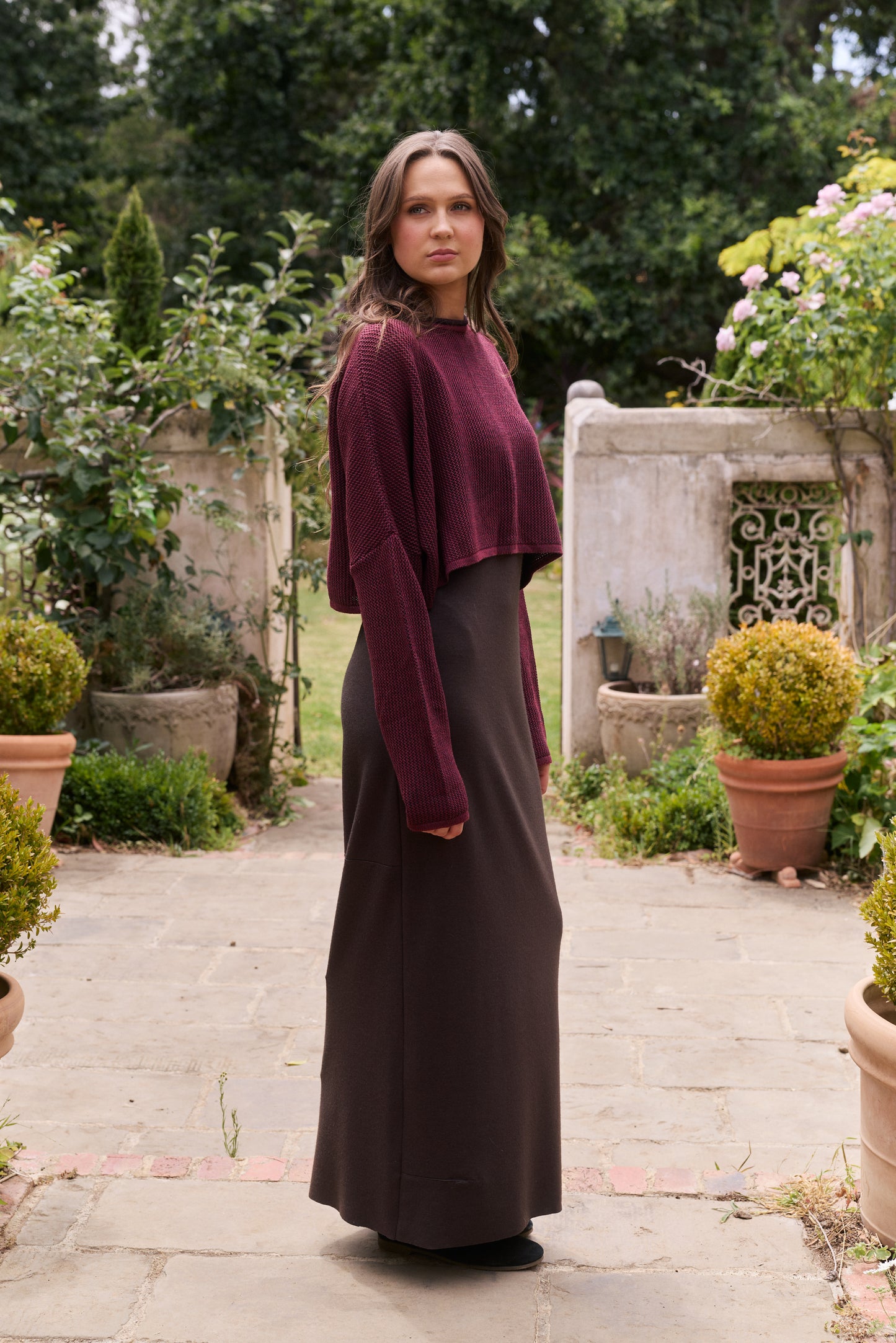 SORAYA KNIT - BERRY/ CHARC