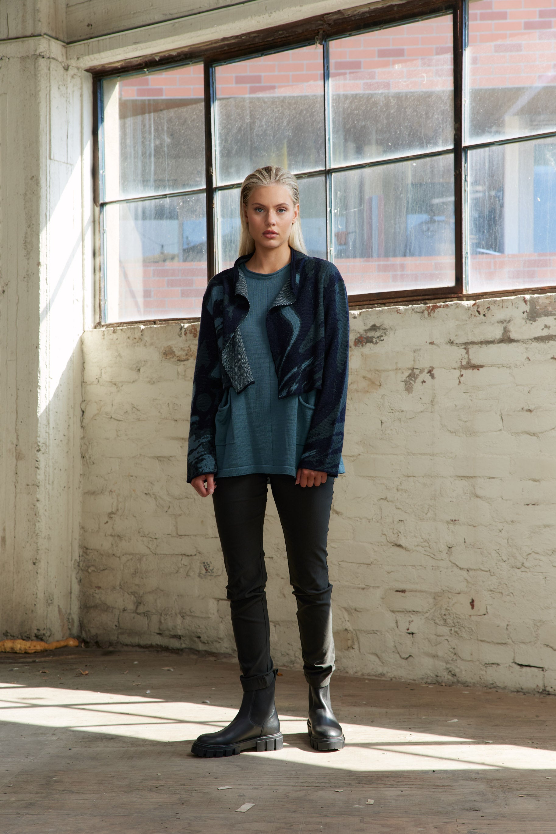 Demi Knit Jacket - Ocean – Vale and Ward