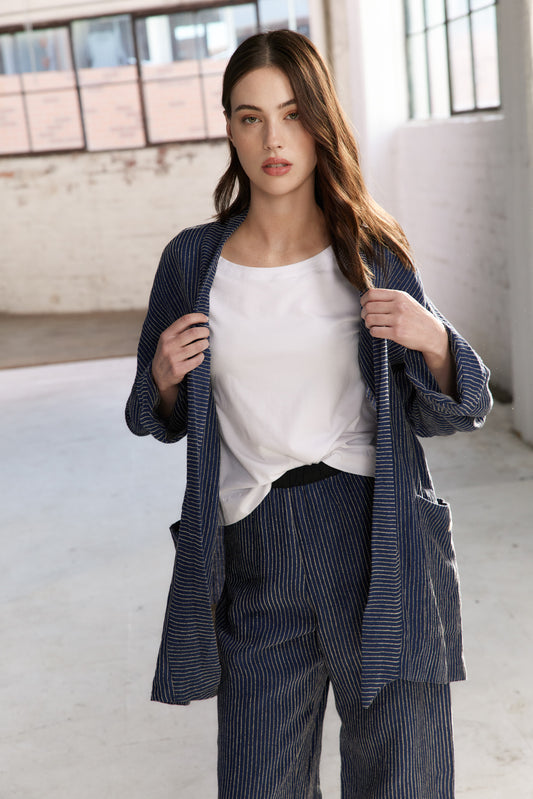 Joni Jacket - Navy Stripe