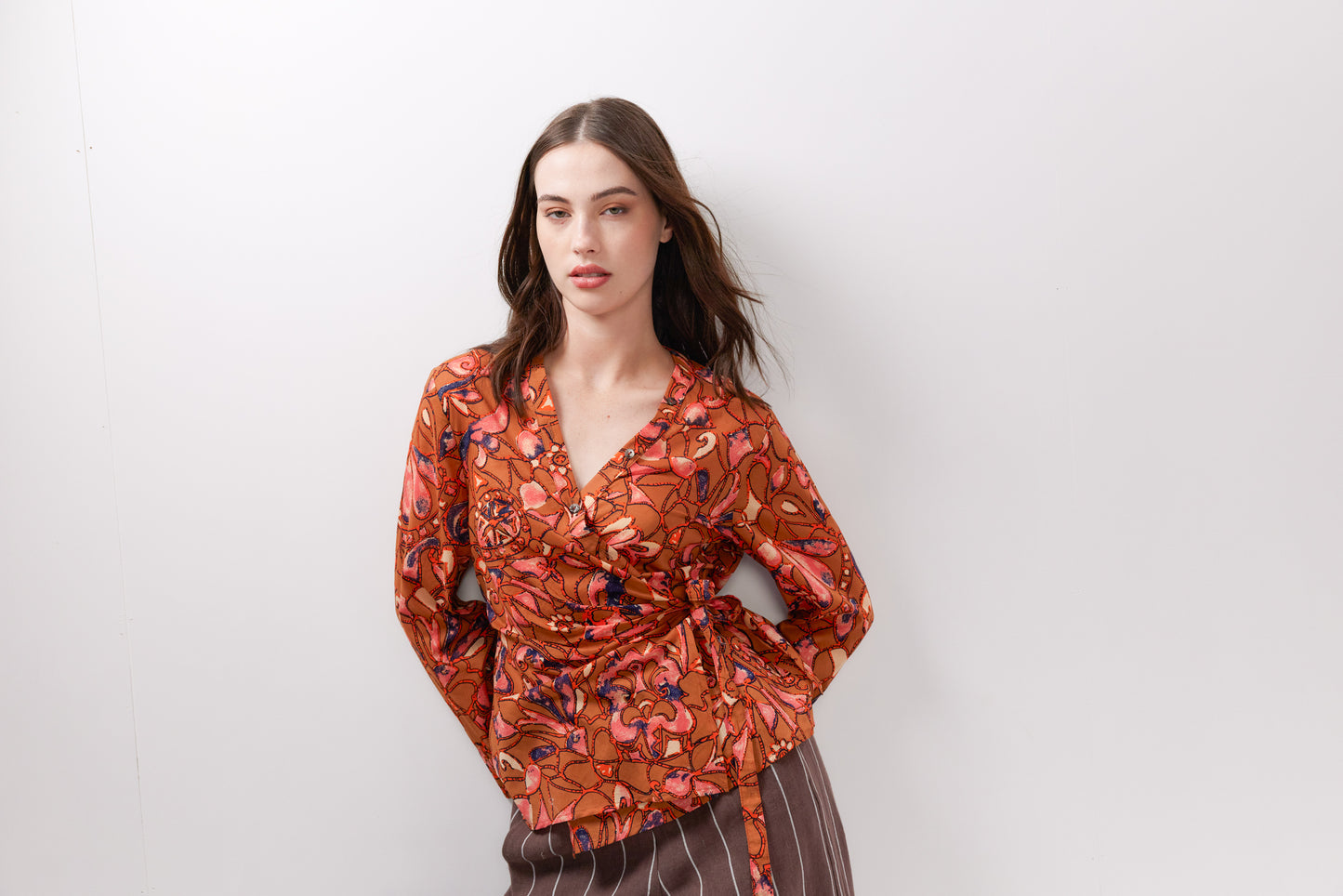 Eadie Top - Orange Floral