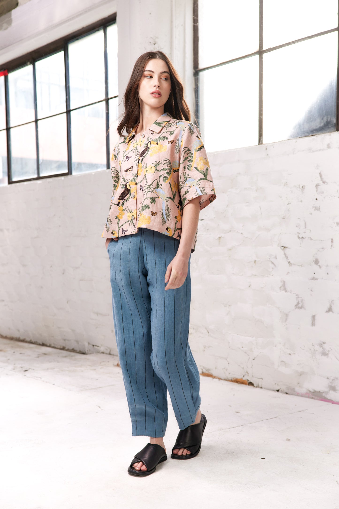 Karina Pants - Teal Stripe