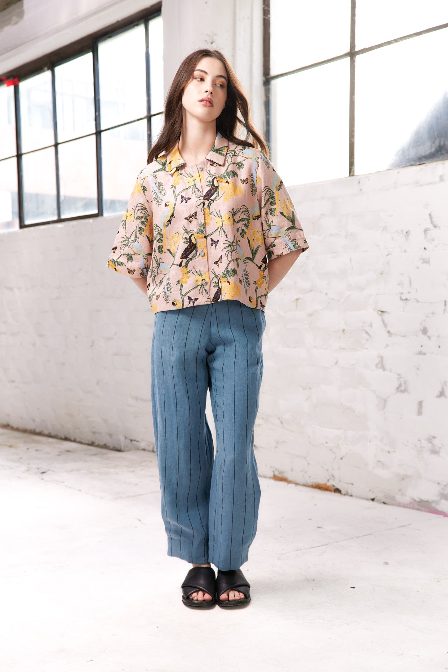 Karina Pants - Teal Stripe