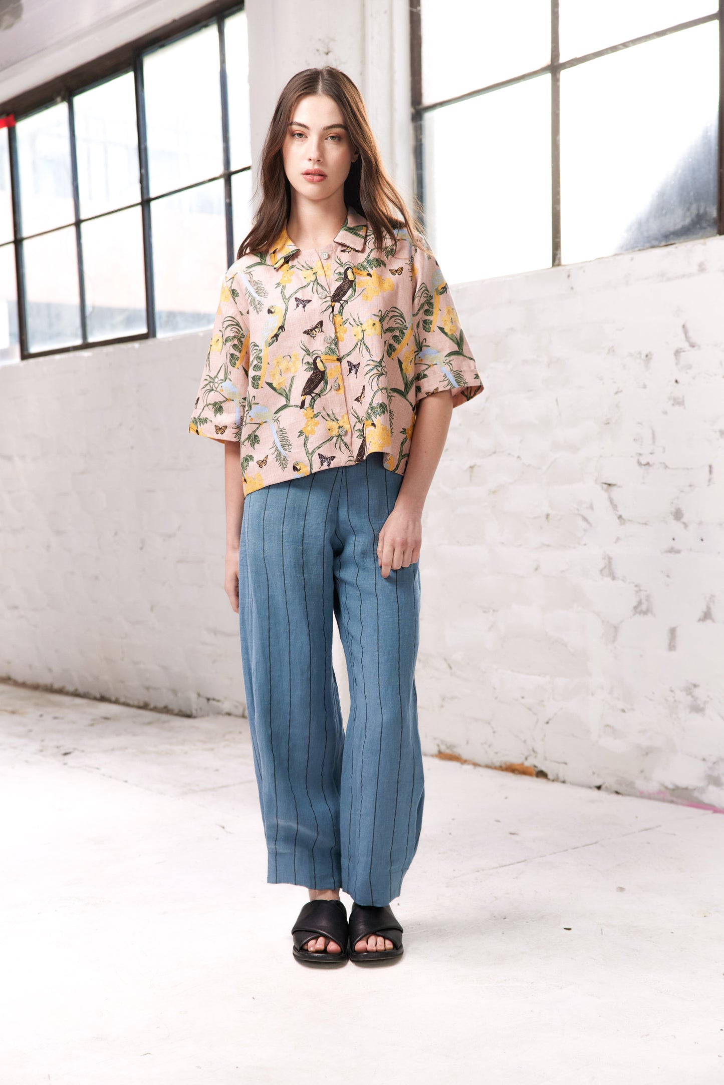 Karina Pants - Teal Stripe