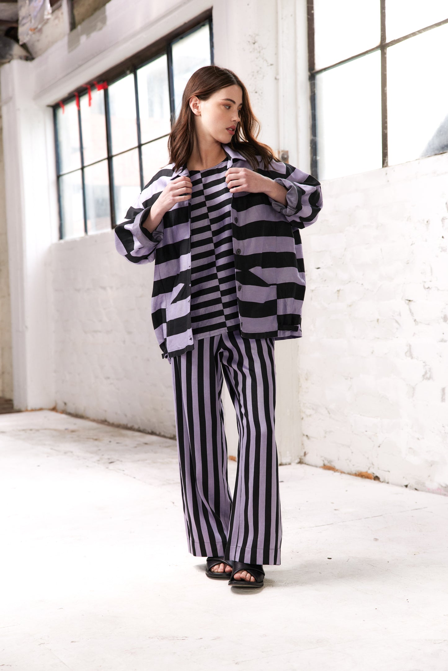 Connor Pants - Lavender Stripe