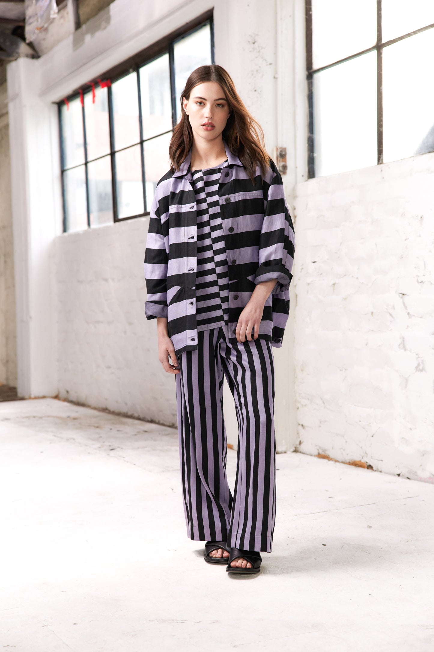 Ines Jacket - Lavender Stripe