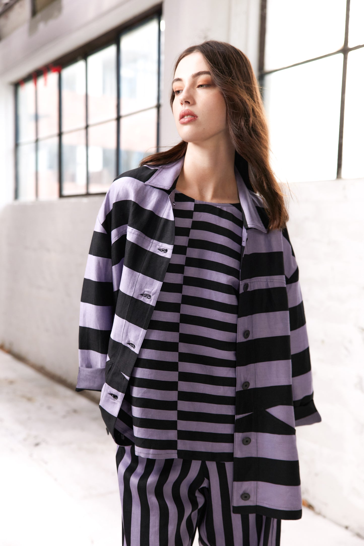 Ines Jacket - Lavender Stripe