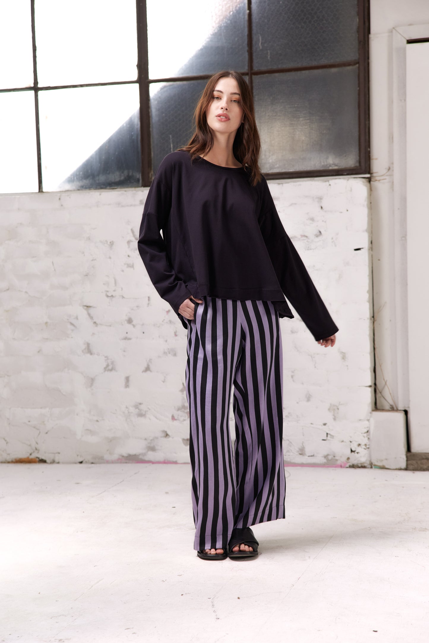 Connor Pants - Lavender Stripe