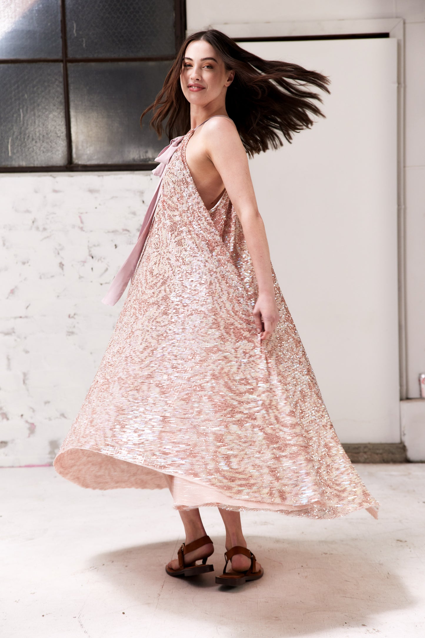 Dallas Dress - Rose Sequin