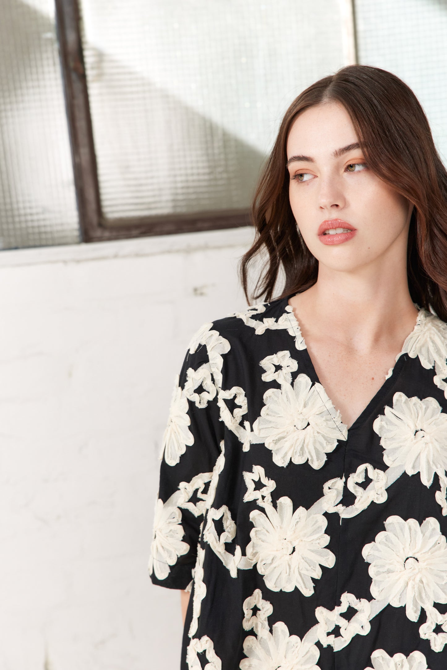 Luna Top - Black Floral