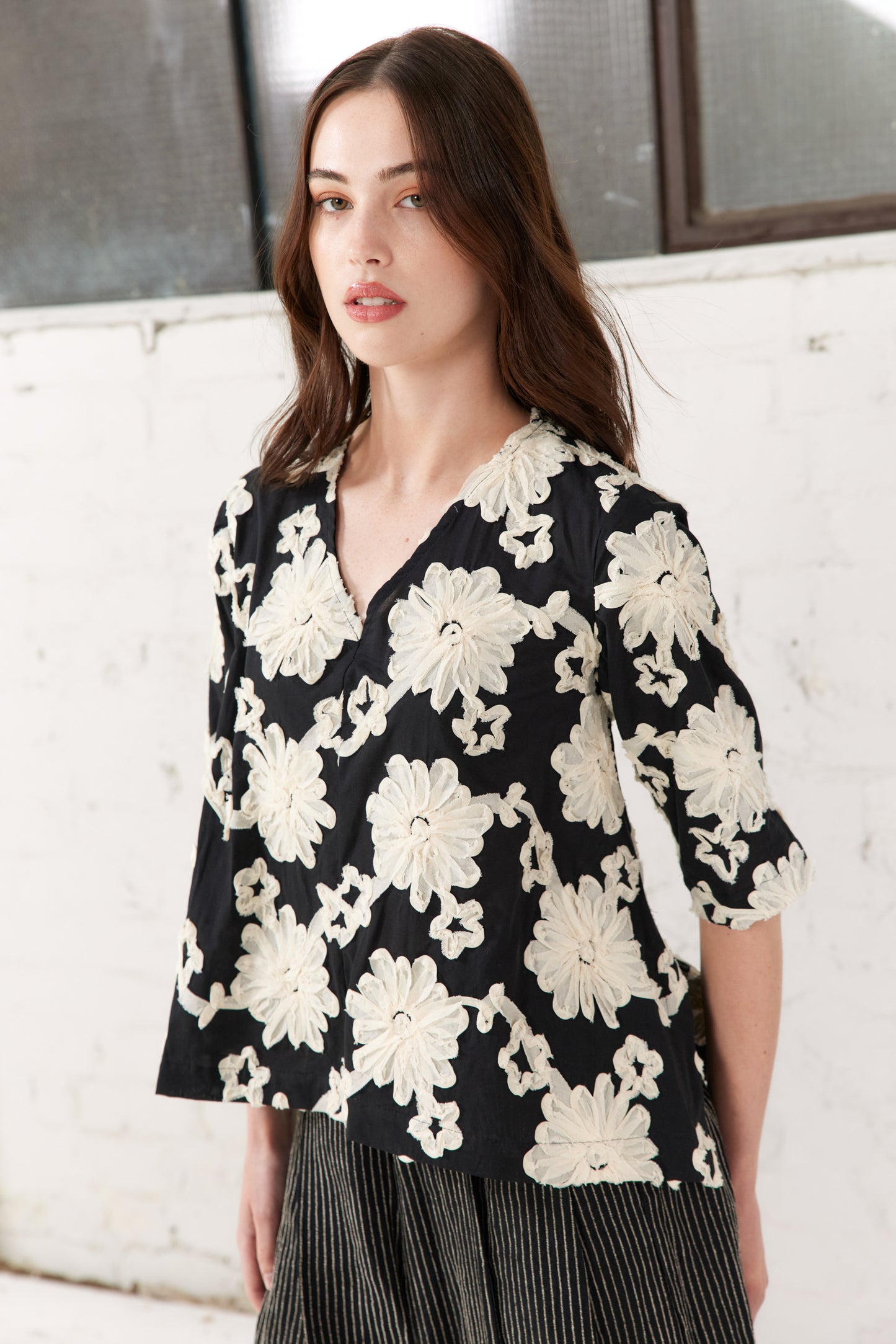 Luna Top - Black Floral