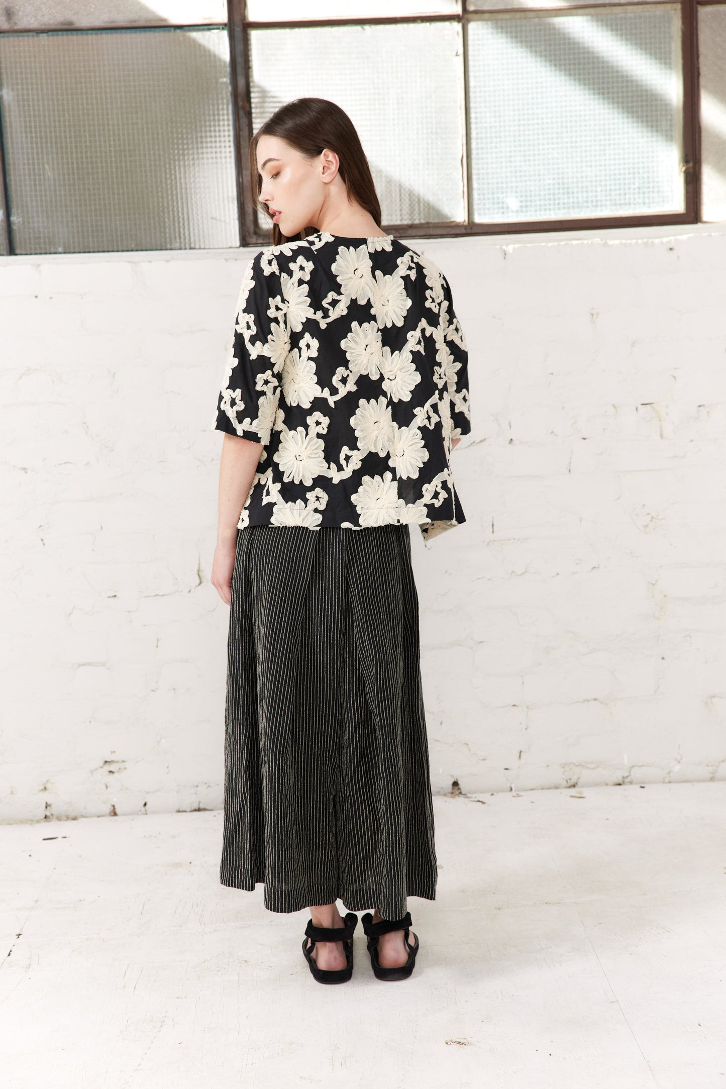 Luna Top - Black Floral