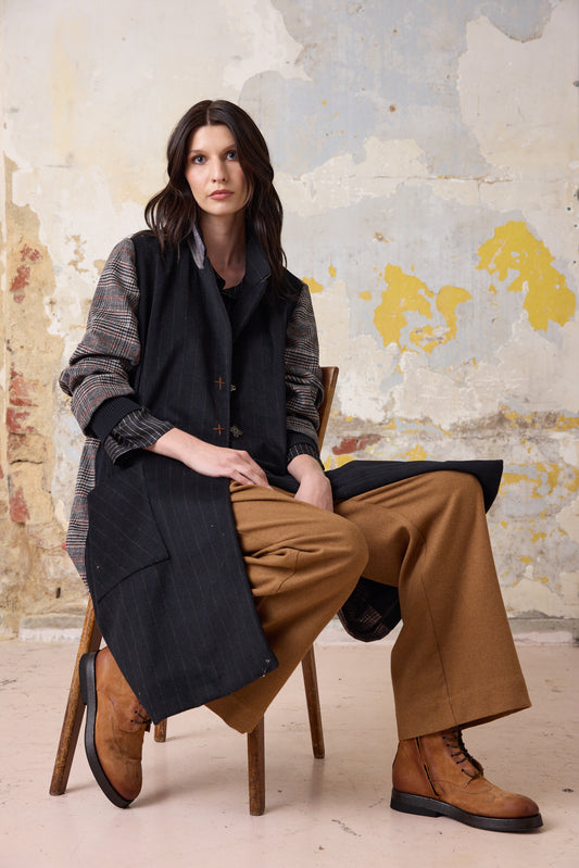 Kama Coat - Pinstripe